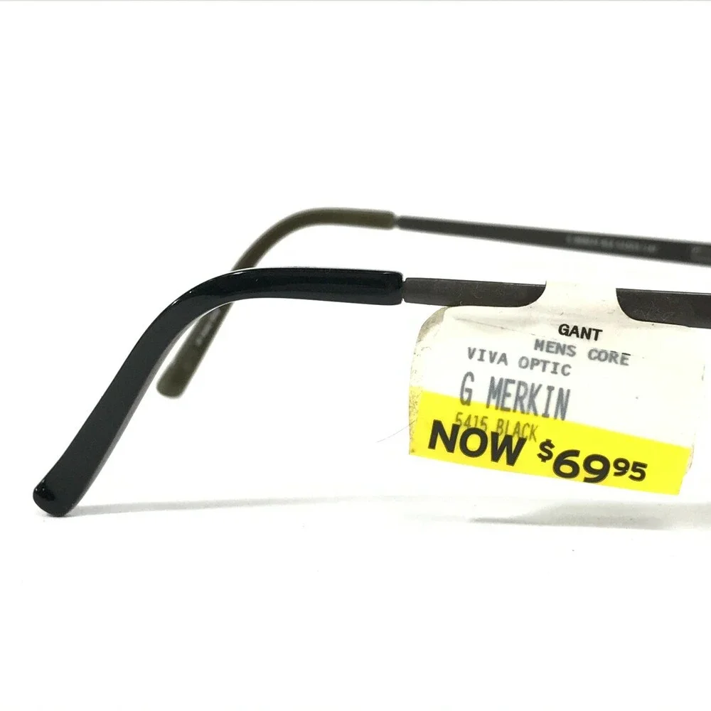 GANT Eyeglasses Frames G MERKIN BLK Black Gunmetal Gray Rectangular 54-15-140